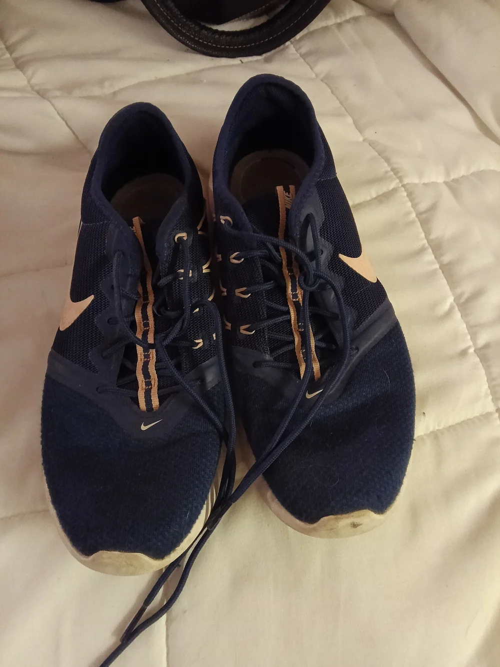 Nike Women's Navy and Light Pink Running Shoes